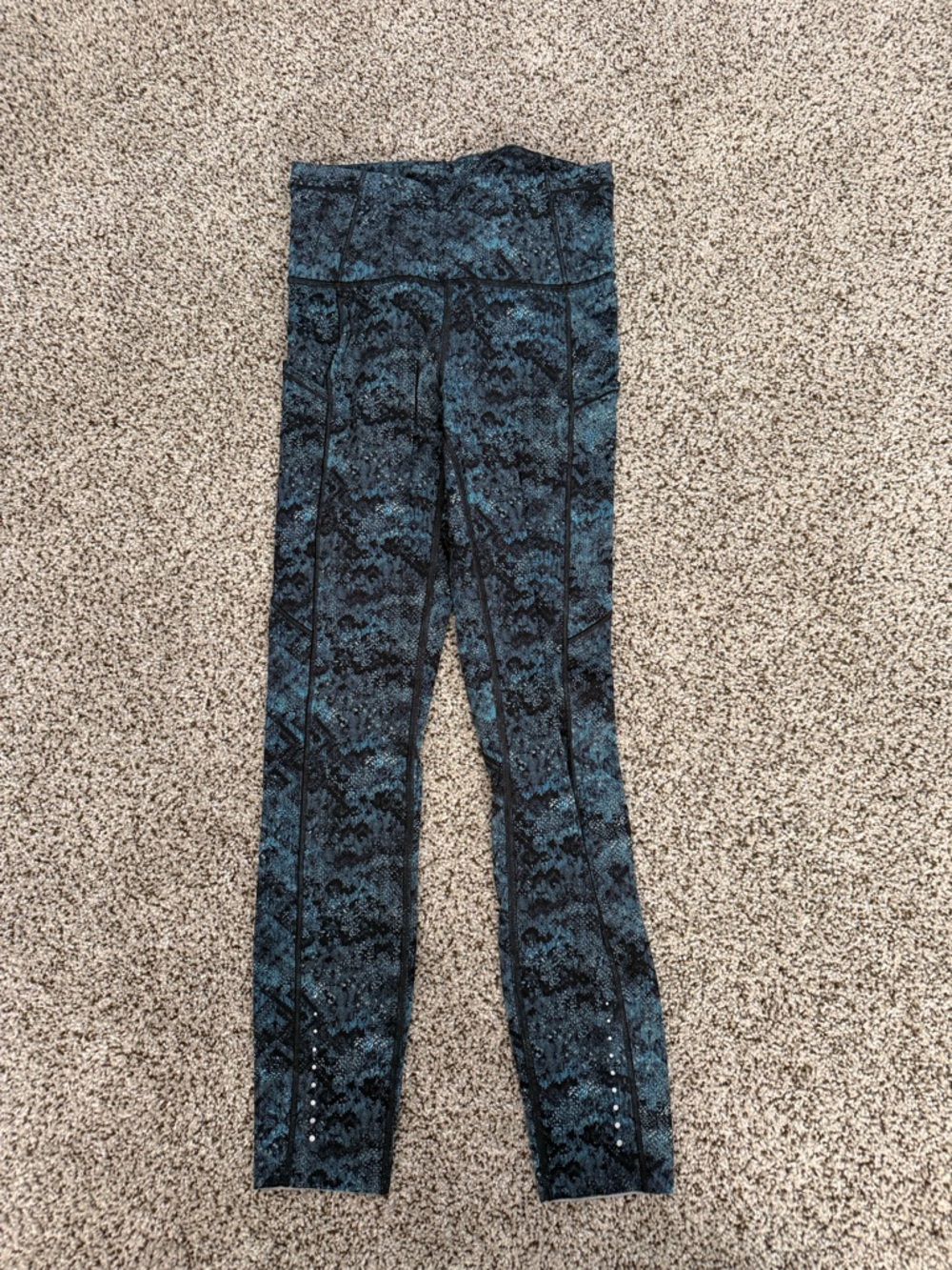 lululemon athletica Teal and Black Fast and Free leggings
